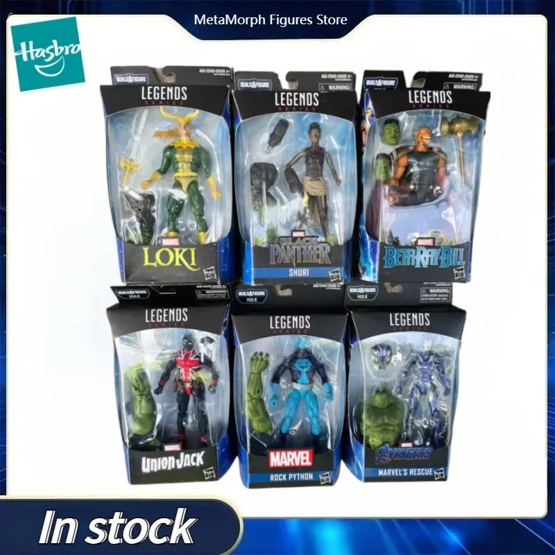 Original Hasbro Marvel Legends Series Union Jack/SHURI/RESCUE/Rock Python/Loki/Beta Ray Bill Anime-Figuren-Sammlung Spielzeugmodell
