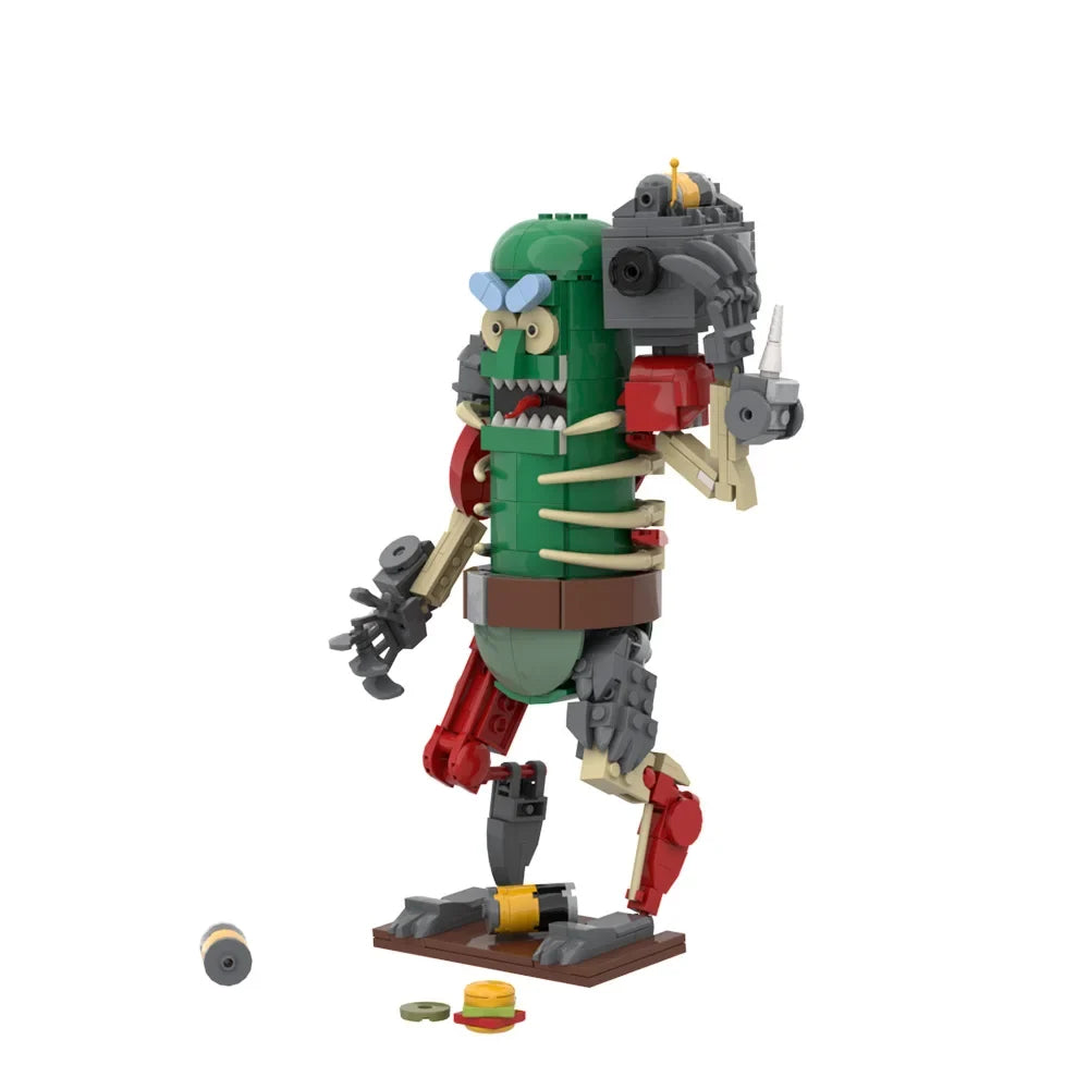 MOC Animation Mr. Pickles Doll Model Building Blocks Cucumber Warrior Action Figure Bricks Toy Halloween Gift