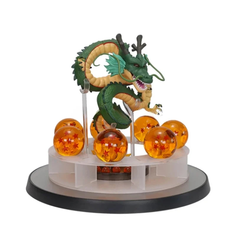 DBZ Anime Shenlong Figures Set Esferas Del Dragon and 7 Stars Dragon Crystal Balls 3.5cm Shelf Figurine Collection Model Toys