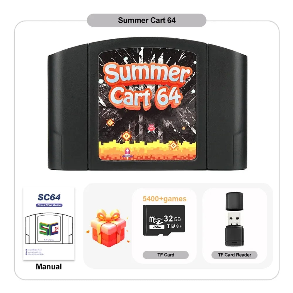 SummerCart64 Game Card For Nintendo 64 Game Cartridge For ED 64 Nintendo N64 Console