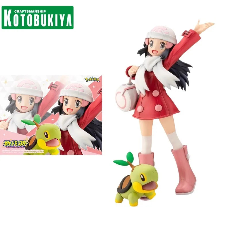 KOTOBUKIYA Original Pokemon Anime Figure ARTFX J Dawn Turtwig Action Figure Toys for Kids Gift Collectible Model Ornaments