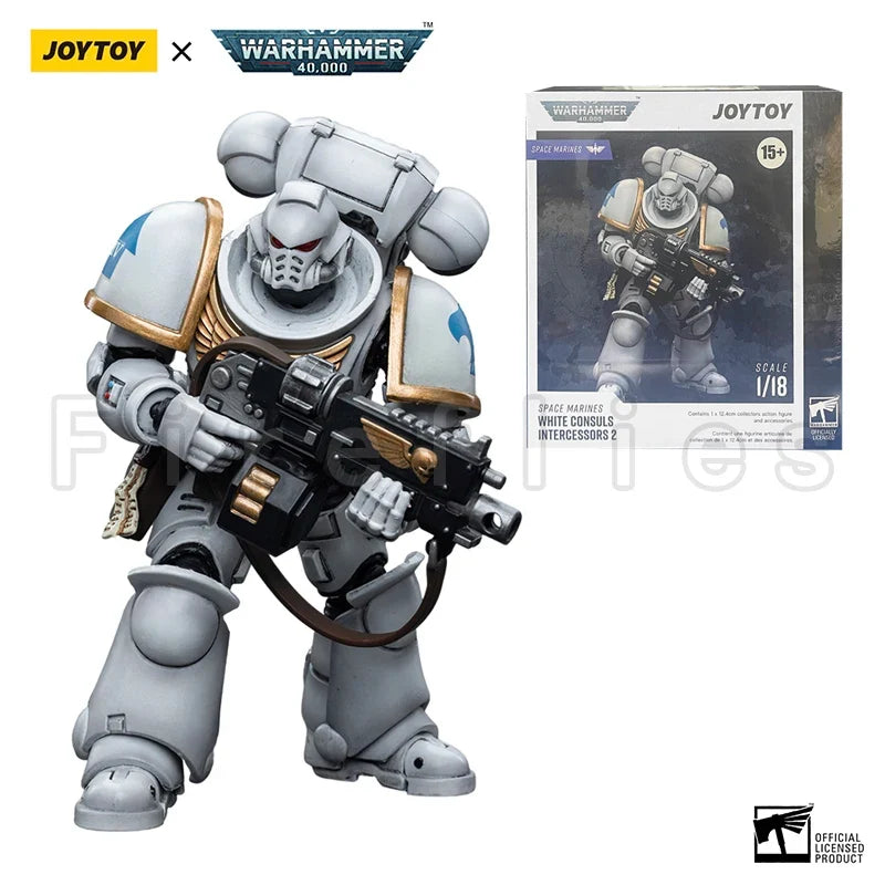 1/18 JOYTOY Action Figure 40K Space Marines White Consuls Intercessors Anime Collection Model Toy