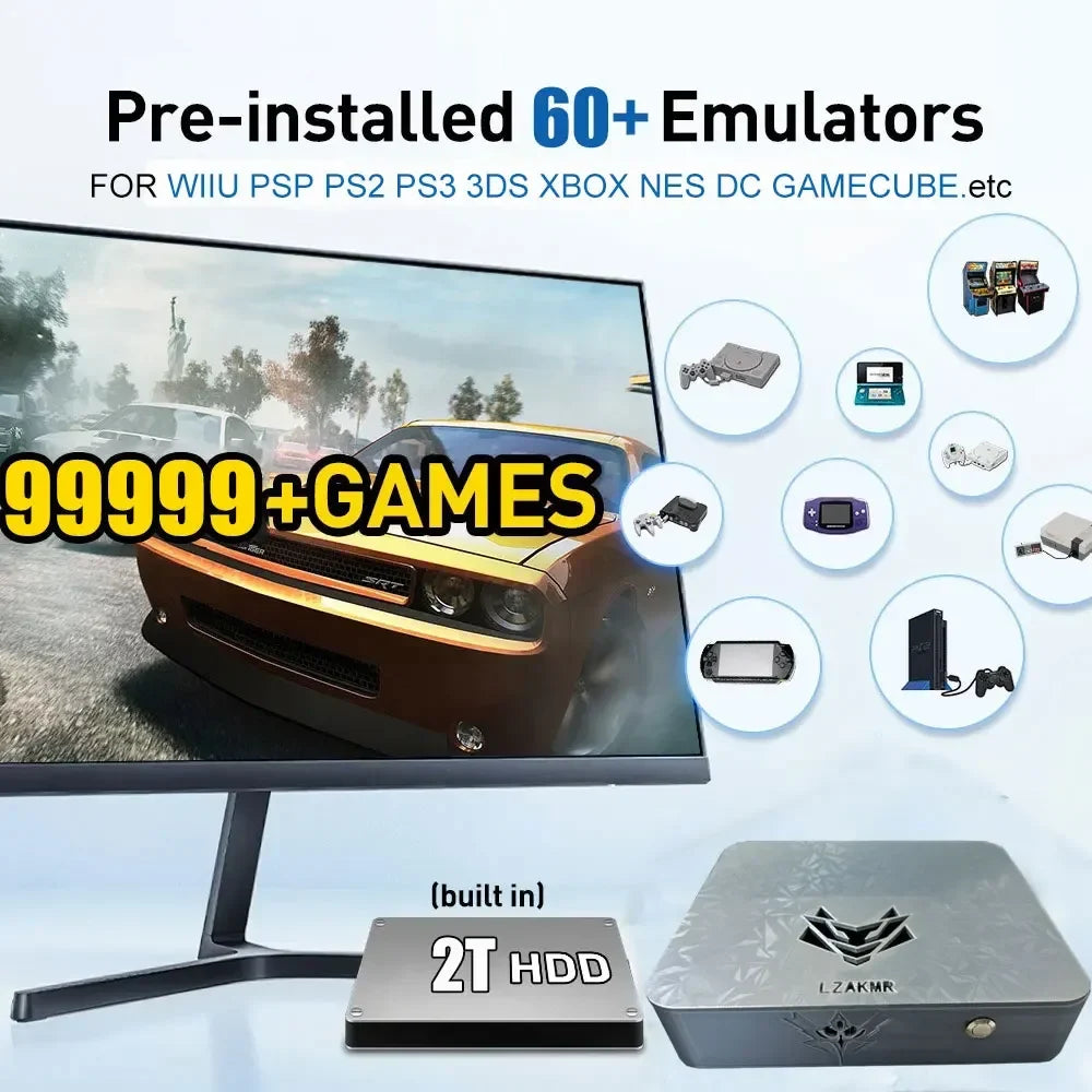 Ultimate Gaming Experience  AK1 I5-6600 Game Box Windows11 2TB Games System with 70000+ Games Support PS2/PS3/WII/SS/GAMECUBE