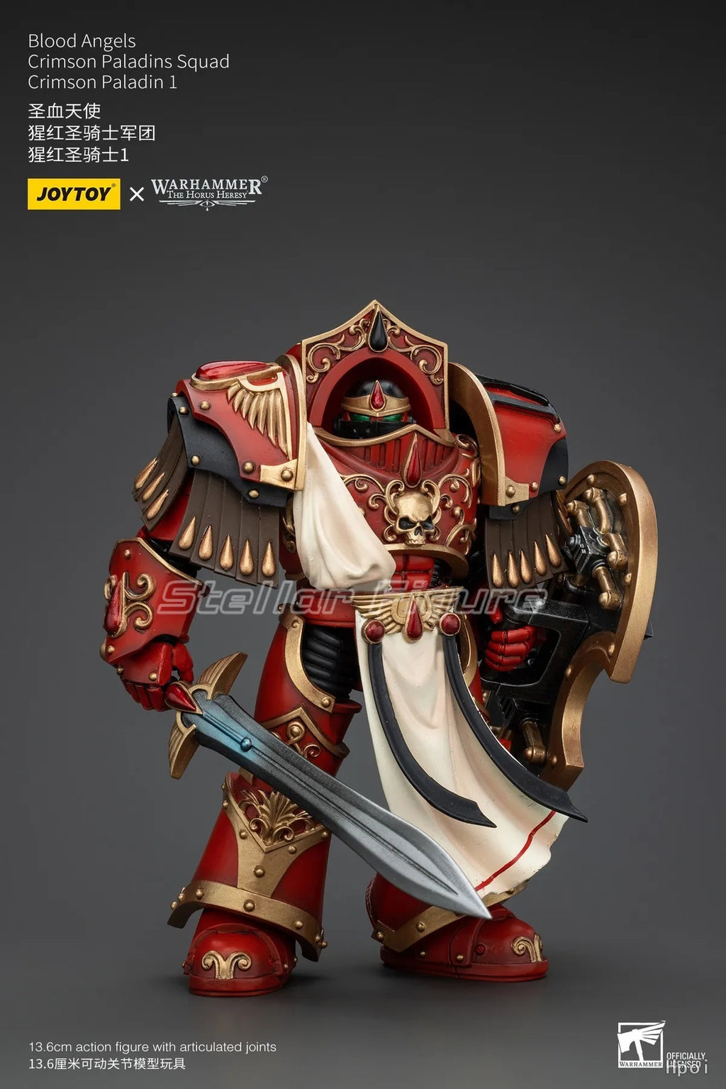 【SF】JOYTOYS 1/18 Action Figure Warhammer 40K  Blood Angels Crimson Paladins Squad Crimson Paladin 1  Prime Model Toy Gift
