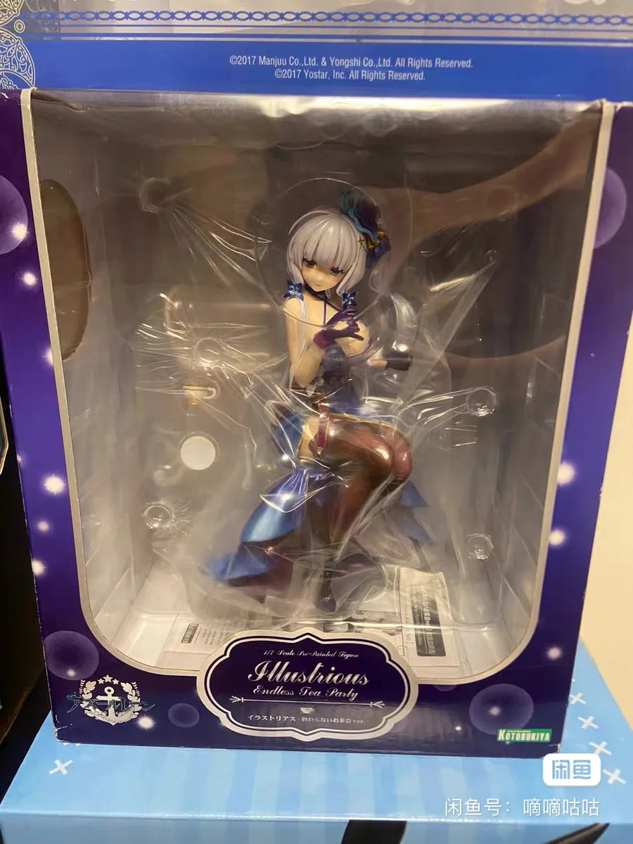 Original in Stock KOTOBUKIYA Azur Blue Route Illustrious Never Ending Tea Party 1/7 Figures Model Toys Gifts Collection