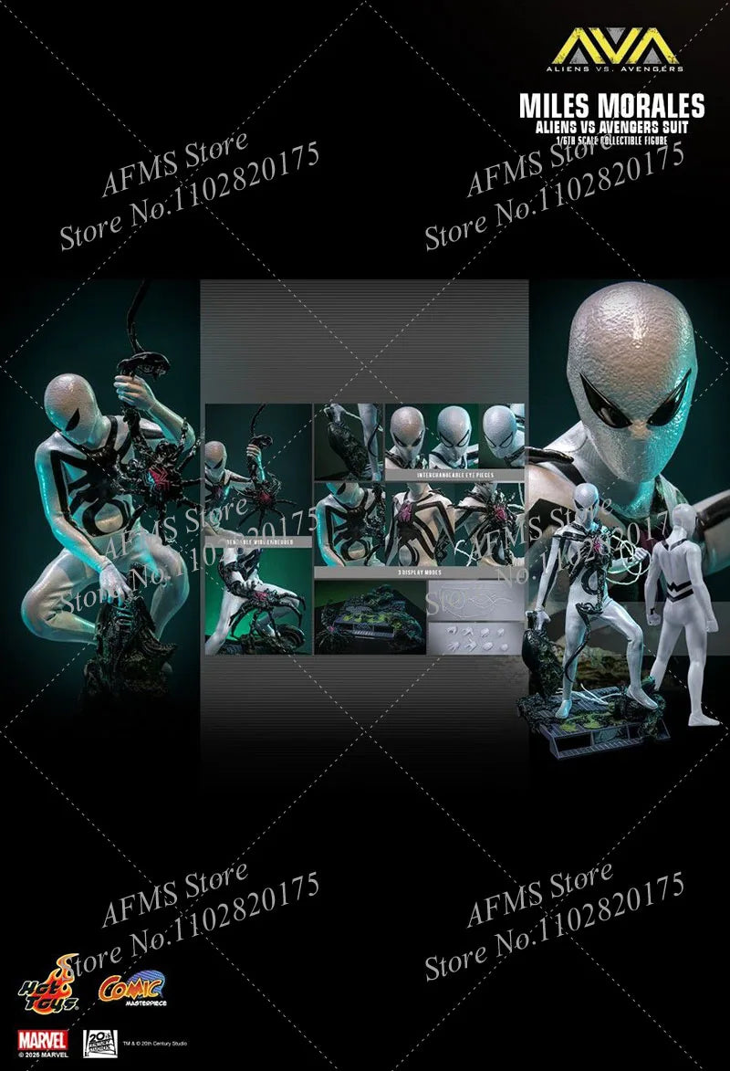 HOTTOYS CMS027 1/6 Scale Collectible Figure Miles Morales Aliens Avengers Suit Full Set 12Inch Men Soldier Action Figure Model T