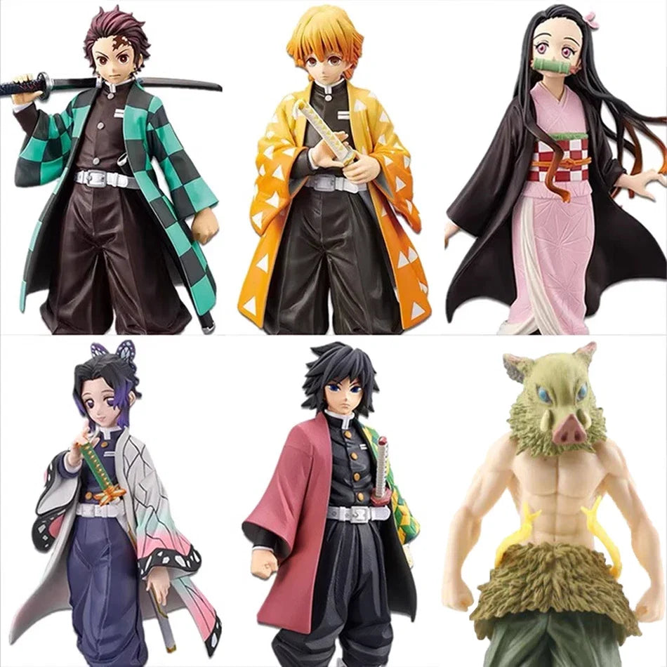 Anime Demon Slayer Kimetsu no Yaiba Figure 15cm Nezuko Tanjirou Mitsuri Shinobu Zenitsu Kyoujurou Action Figural Model Toy Gifts