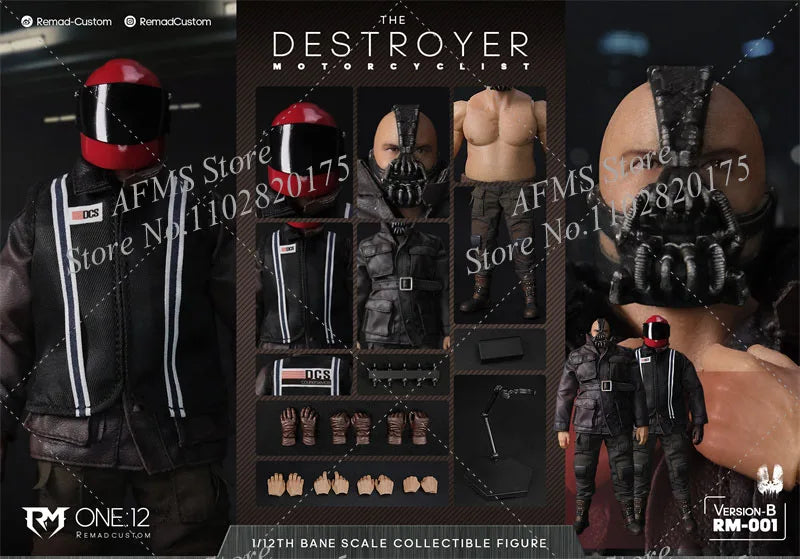 Remad Custom RM-001 1/12 Scale Collectible Figure Destroyer Bat Killer Bain Full Set 6Inch Male Soldier Action Figure Model