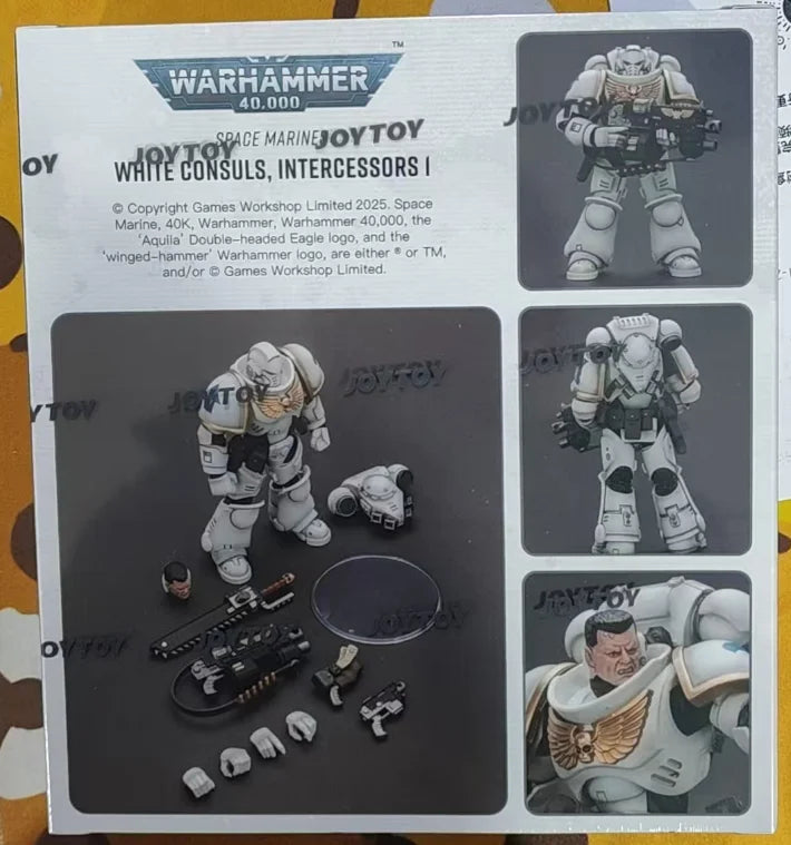 In Stock Original JOYTOY Warhammer 40K Space MarinesWhite ConsulsIntercessors 1 1/18 Action Figures Gifts Toys Models