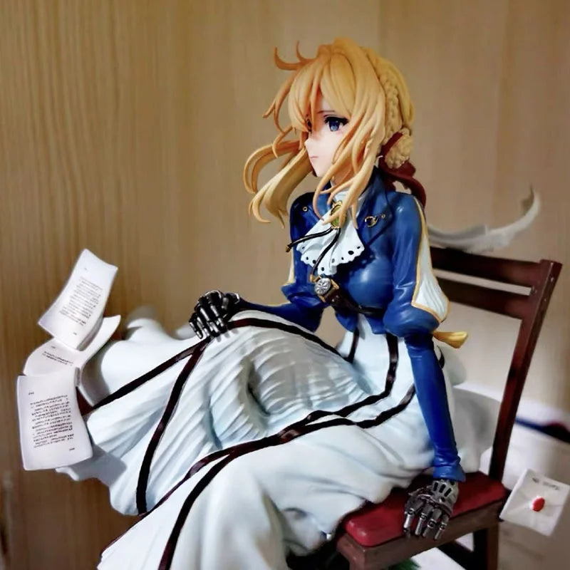 Violet Eternalgarden Sitting Posture Pretty Girl 27cm Gk Manga Figures Chair Anime Surrounding Desktop Statue Ornament Toy Gift