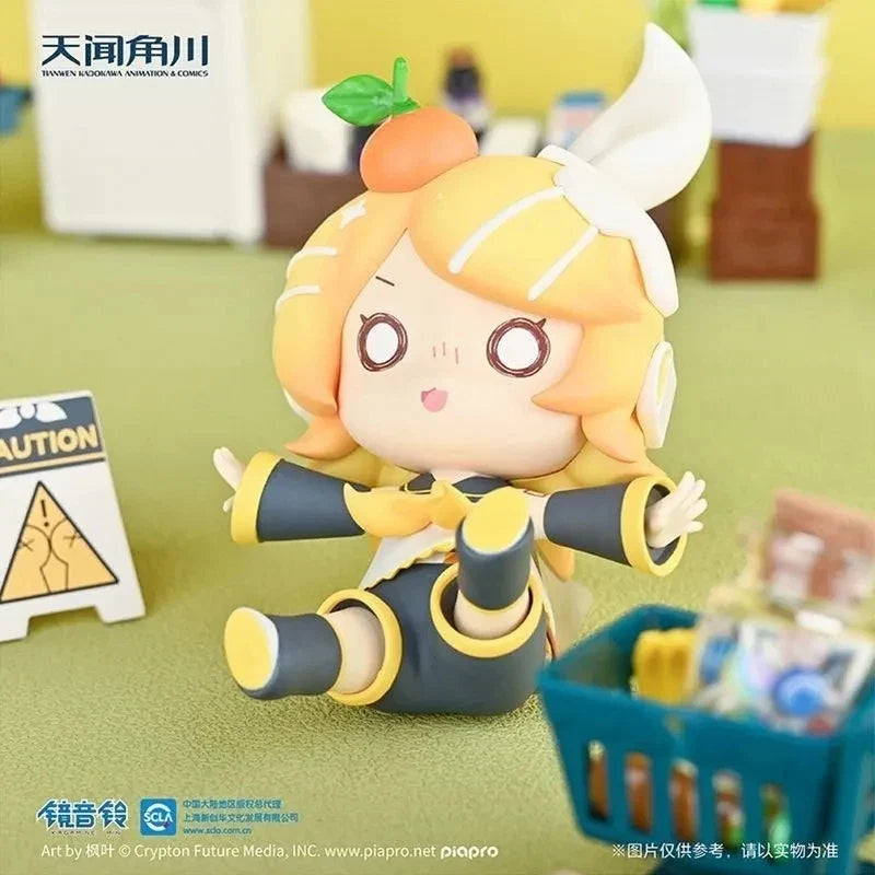 Hatsune Miku Animation Game Peripheral Toys Fall Over Q-Version Anime Figures Action Model Collection Kaito Meiko Lin Len Luka