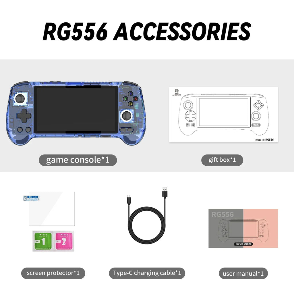 original RG556 Handheld Game Console 5.48'' AMOLED Screen Android System 5500mAH Battery Bluetooth5.0 Portable Video Game Player