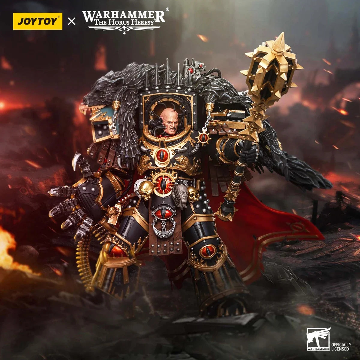 JOYTOY Warhammer 40K 1/18 Action Figures Sons of Horus Warmaster Horus Anime Figures Toys Model