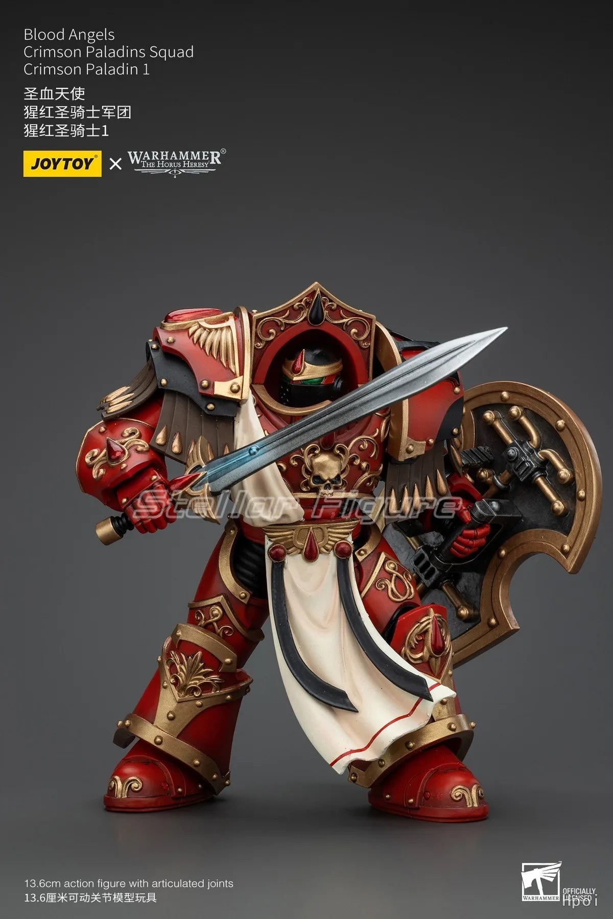 【SF】JOYTOYS 1/18 Action Figure Warhammer 40K  Blood Angels Crimson Paladins Squad Crimson Paladin 1  Prime Model Toy Gift