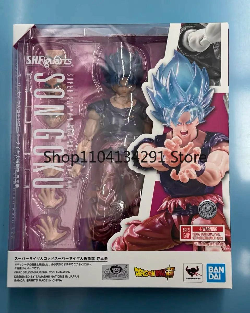 Authentic Bandai SHF Soul Limited Edition Super Blue Son Goku Kaioken Super Saiyan Birthday Gift Collectible Figure Toy