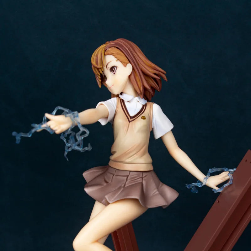 26cm Toaru Majutsu No Index Lv5 Railgun Misaka Mikoto Anime Girl Figure Model Statue Collection Desktop Decoration Ornament Toys