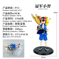 19CM Anime Pokemon Ash Ketchum Pikachu Figure Championship Trophy Scene Model Toy Gift Doll Collection Aciton Figure PVC