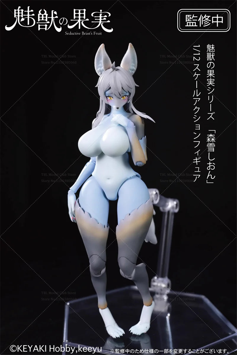 In Stock KEYAKI Hobby 1/12 Scale Cute White Wolf Orc Furry Tail 6-inch Full Set Action Figure Female Soldier Collections Toys