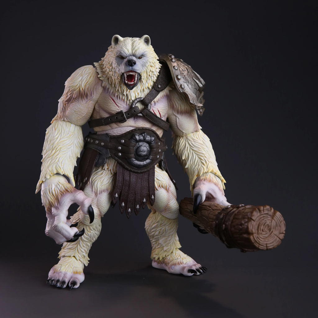In Stock Memory Toys Adventurers World Brown & White Bearkin Warrior Shardclaw 21CM Articulated Action Figure Model Toy