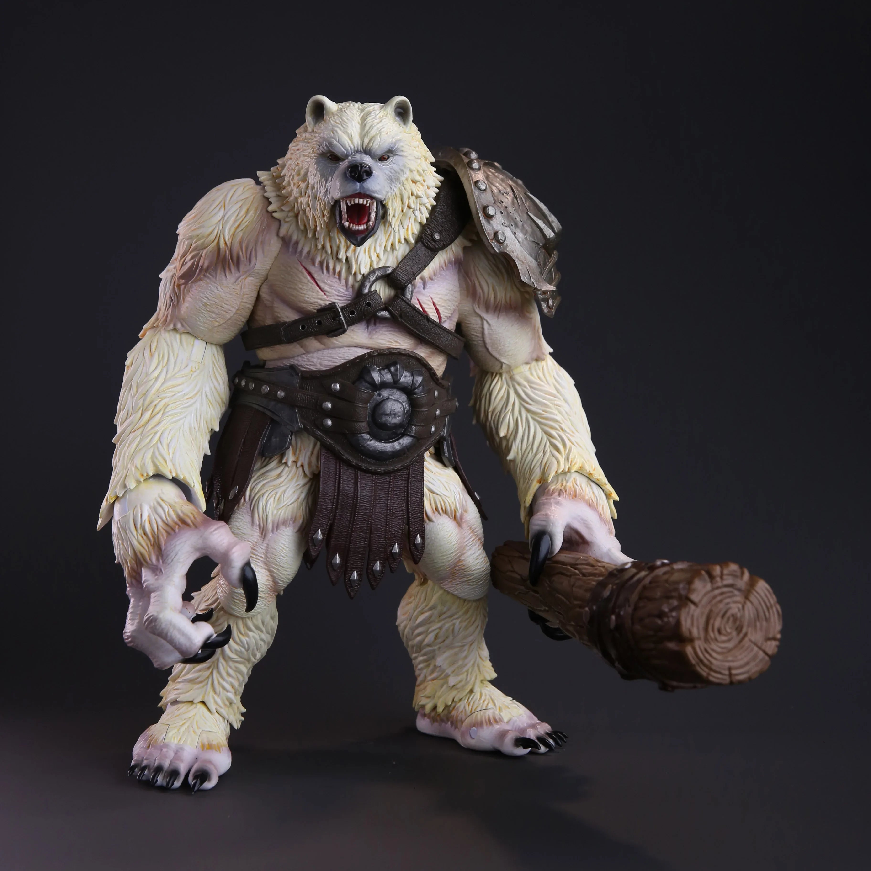 In Stock Memory Toys Adventurers World Brown & White Bearkin Warrior Shardclaw 21CM Articulated Action Figure Model Toy