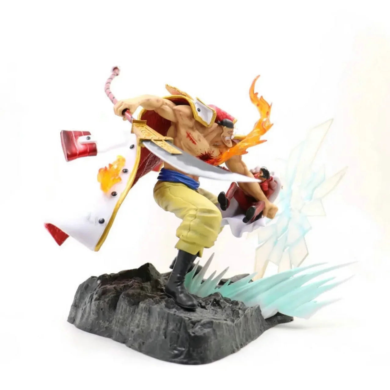 22cm One Piece Whitebeard Vs. Akainu: Summit War Furious Father Anime Figure Model Statue Collection Desktop Decoration Ornament