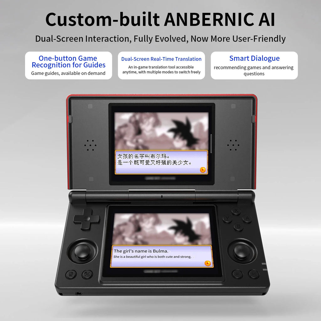 Anbernic RG DS Handheld Game Console 4" IPS Dual Screen Android 4000mAh Flip Video Games Player Supports RixelHK Wifi Streaming