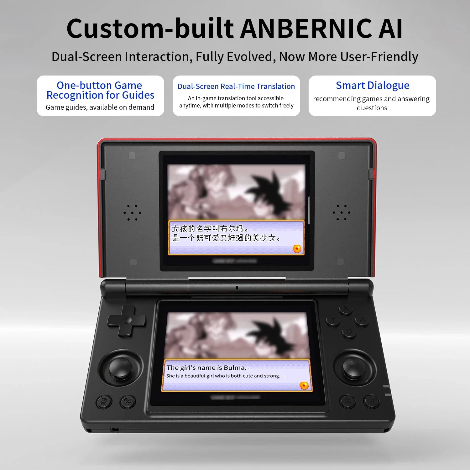 Anbernic RG DS Handheld Game Console 4" IPS Dual Screen Android 4000mAh Flip Video Games Player Supports RixelHK Wifi Streaming