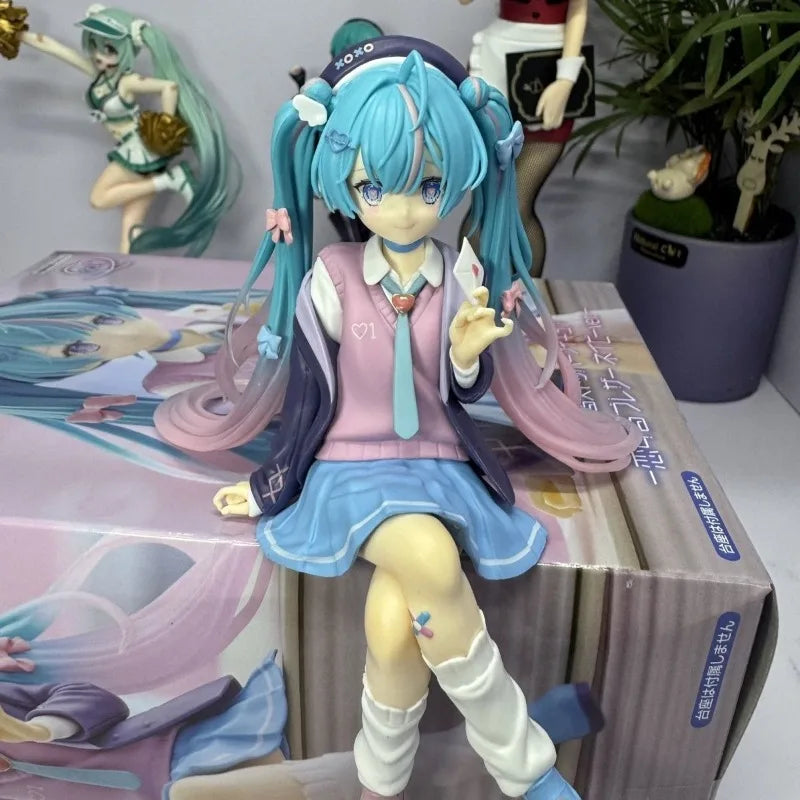 13.8CM 2025 New Anime Hatsune Miku Love suit jacket Kawaii Action Figure PVC Doll Model Toys ornament Desktop Decoration Gifts