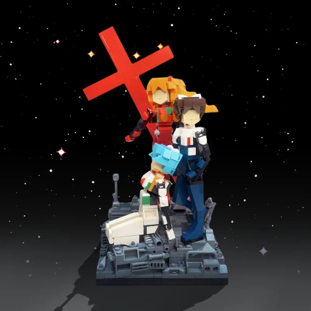 Moc Classic Japan Anime Robot Warrior Building Blocks Model Classic Figure Ayanami Rei Ikari Shinji Bricks Assemble Toys Gifts