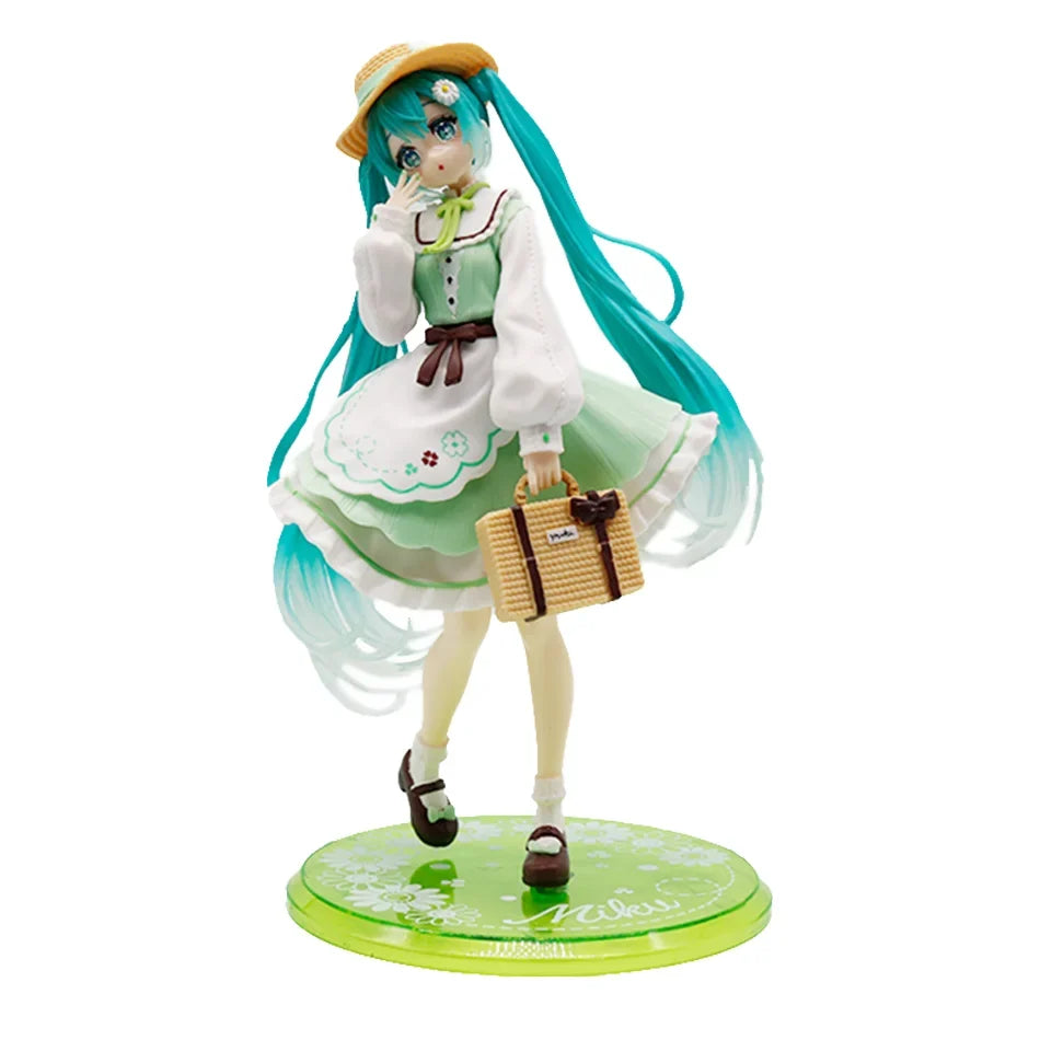 Christmas Anime 20cm Standing posture Green Dress PVC Action Figure Model Doll Decoration for Valentine's Day Gift