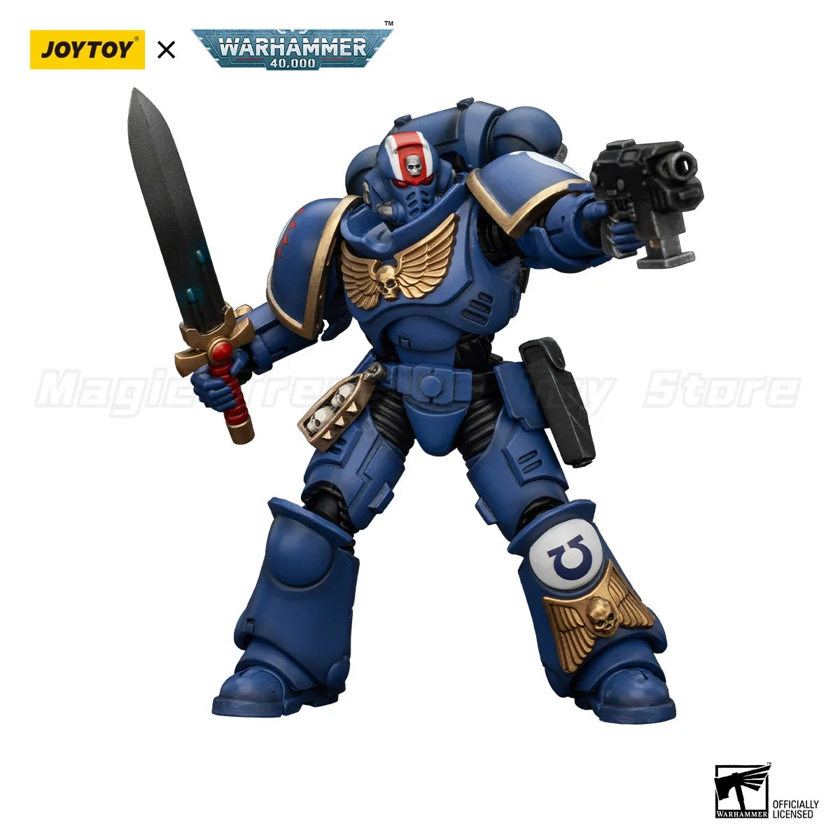 【In stock】JOYTOY Warhammer 40K Ultramarines Heroes of The Chapter Primaris Lieutenant Erastus Posca Castor 1/18 Action