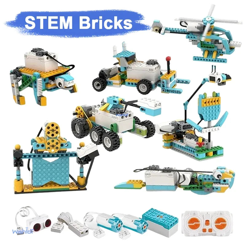 STEM Educational Building Blocks Kit Programmable Robot Brick High-Tech Steam Puzzle Assembly for Early Science Learning