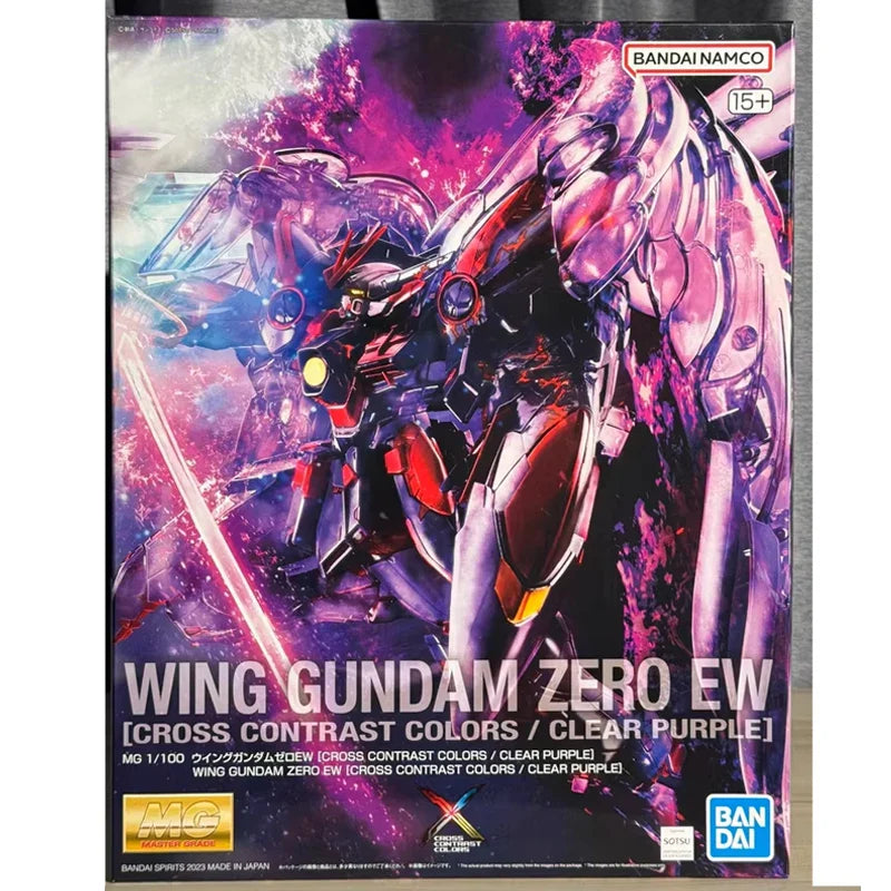 Schneller Versand Bandai Anime MG WING GUNDAM ZERO EW [CROSS CONTRAST COLORS/CLEAR PURPLE] Original Modellspielzeug Actionfigur Kinder