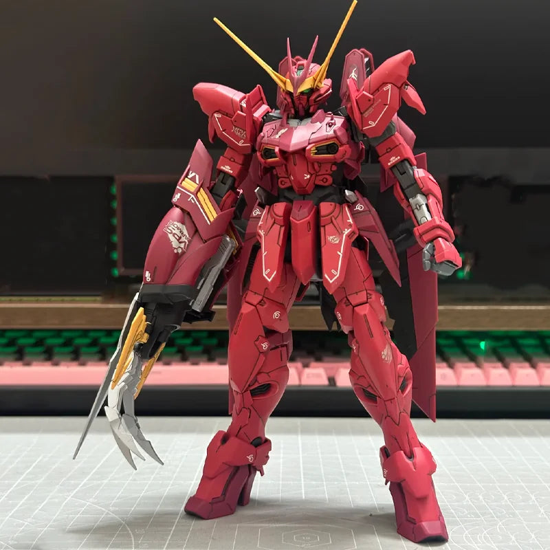 MG 1/100 Red Testament Divine Soldier Mech Assembly Model Kit Action Figures Boys' Puzzle Toys Desktop Ornament Collectible Gift
