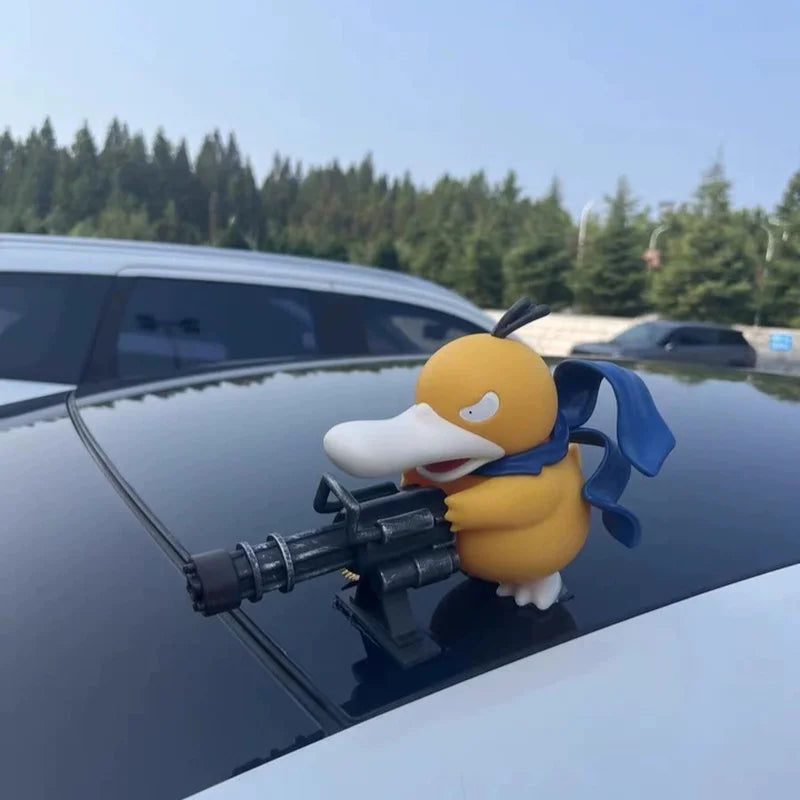 Pokemon Psyduck Gatling Gun Anime Figure Cross Dressing Toys PVC Statue Model Collection Decor Creative Peripheral Birthday Gift