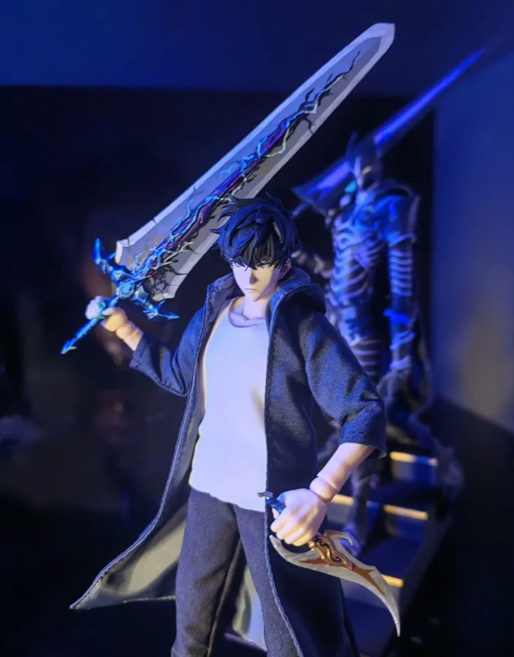 Solo Leveling Custom 1/12 Scale Articulated Action Figure - Sung Jin - Woo Collectible Doll Toy