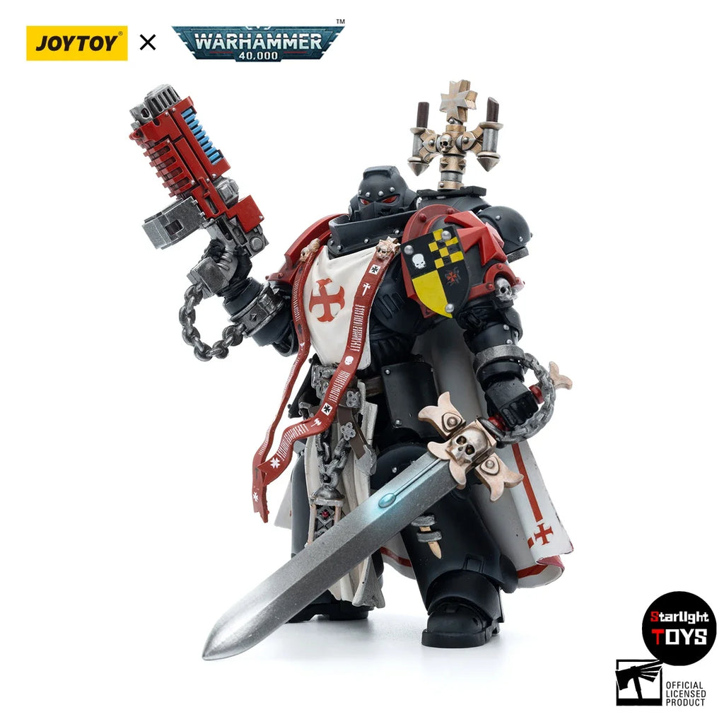 JOYTOY Warhammer 40K Black Templars Sword Brethren Brother Lombast Model Toy Doll 1/18 Action Figure