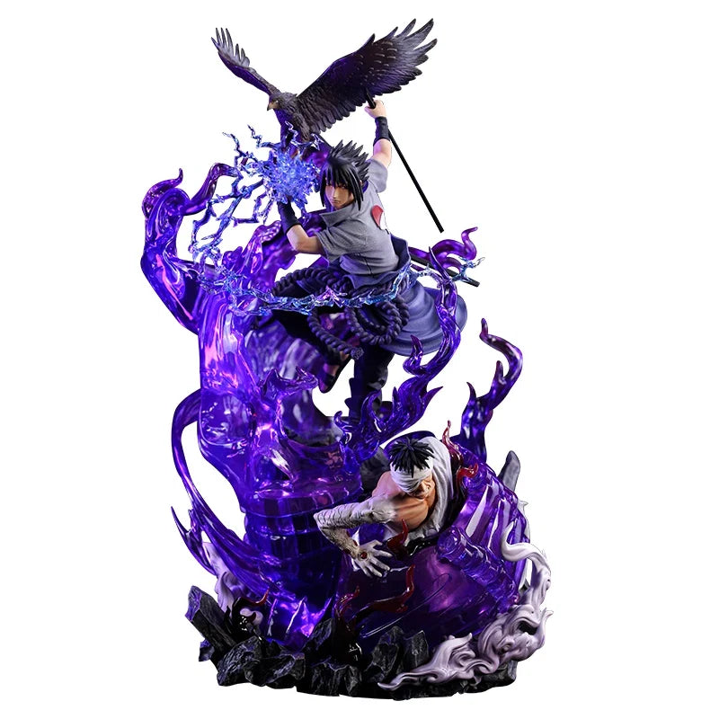 Naruto Anime Figure Uchiha Sasuke 40cm Anime PVC Action Figure Toy GK Naruto Uchiha Sasuke Statue Collectible Model Doll