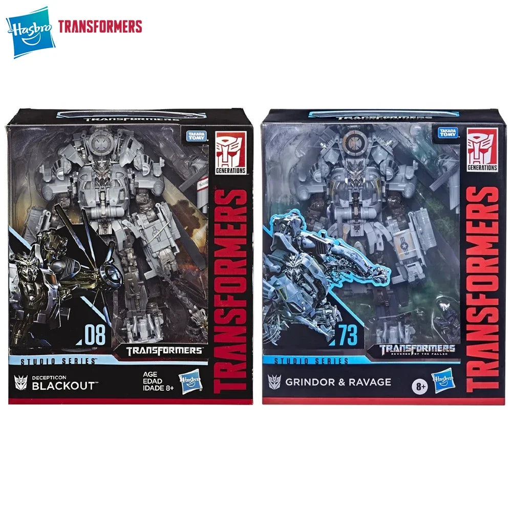 [In-Stock] Hasbro Transformers SS-08 Blackout & SS-73 Grindor 21.5cm Leader Class Collectible Action Movie Figure Model Toys