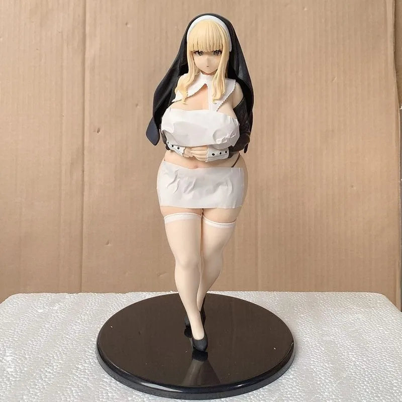 26cm Beautiful Girl Figure Nun Fatty Cute Beautiful Sexy Anime Collectible Model Pvc Desktop Decorations Holiday Gifts Kids Toys