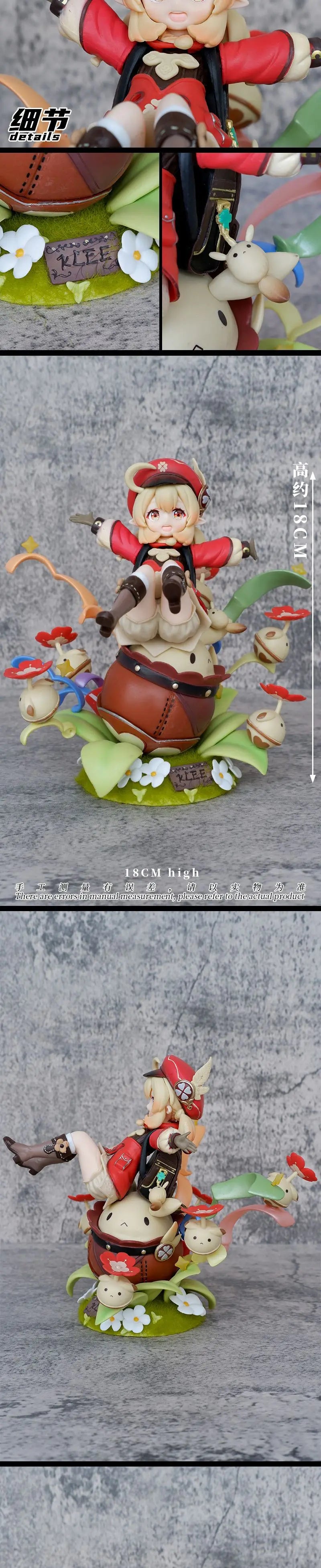 Genshin Impact Klee Hibana Knight Anime Figure 1/7 Scale Paimon Action Figure Klee Figurine Collection Model Doll Toys