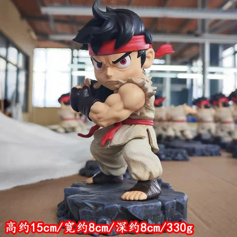 15cm Ken Ryu Q-Version Anime Figure Cute Desktop Ornament Trendy Art Collectible Exquisite Action Figurine Toy Christmas Gift