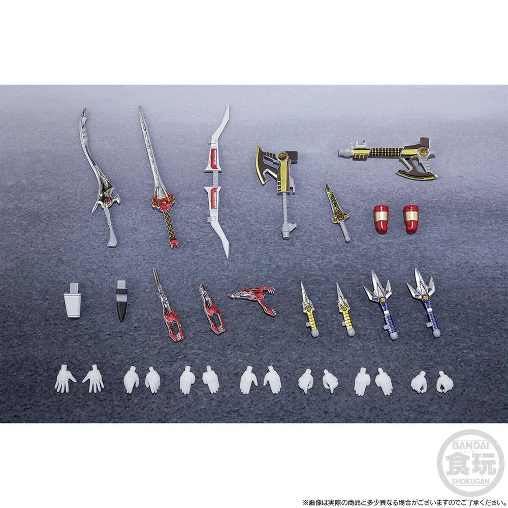 In Stock Original Bandai Shodo Super Kyouryuu Sentai Zyuranger Mighty Morphin Power Rangers Collectible Action Figures Model Toy