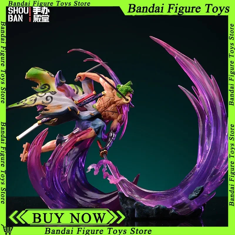 24CM One Piece Anime Figure GK Ghost Island Sakura Roronoa Zoro Glowing Pvc Action Figurine Collection Model Toys Children Gifts