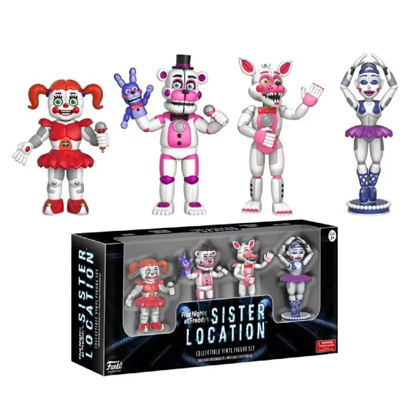FNAF 4Pcs/Set Action Figures - Freddy, Bonnie, Chica, Foxy & Nightmare Balloon Boy Vinyl Collectible Model Set