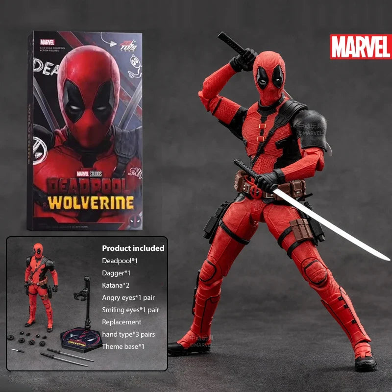 New ZD Toys Deadpool & Wolverine Model 7in 1/10 Action Figures Deadpool Model Marvel Superheroes Collection Ornaments Boys Gifts