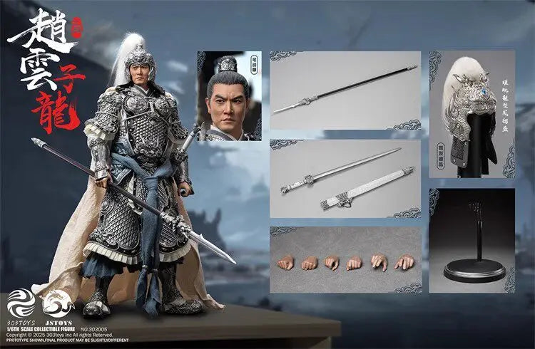 303TOYS x JSTOYS 303005-6-7 1/6 Maßstab Three Kingdoms Series Charaktere General Zhao Zilong Männlicher Soldat Komplettset 12 Zoll Actionfigur