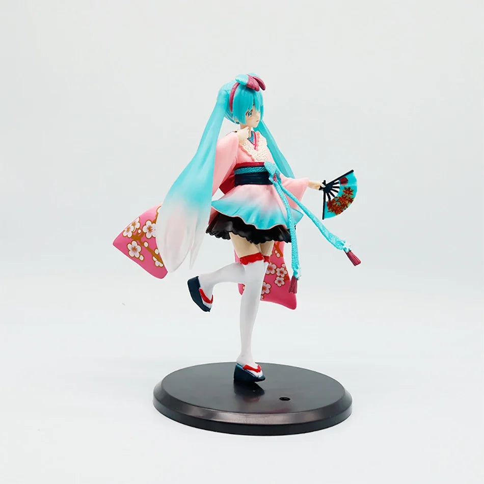 20cm Hatsune Miku Anime Action Figural New Tokyo Kimono PVC Decor Anime Action Figure Model Toy Doll Collectibles Christmas Gift