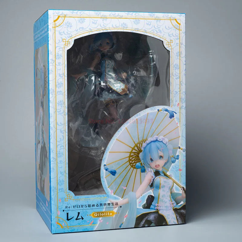 Anime Re:zero Starting Life In Another World Emilia Crystal Dress Ver. 1/7 Complete Pvc Action Figure Model Light Up Gifts Toys