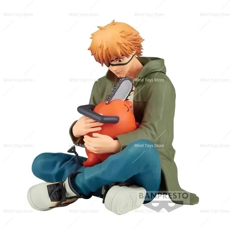 Bandai Genuine Chainsaw Man Anime Figure Denji Power Action Figure Toys for Boys Girls Kids Christmas Gift Collectible Model